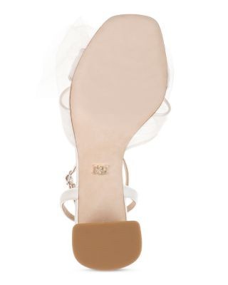 Badgley Mischka Women's Tess Tulle Bow Block Heel Sandals