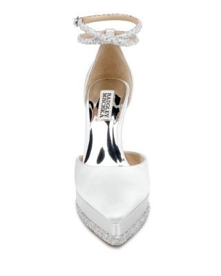 Badgley Mischka Women's Elaina Ankle Strap Pointed Toe High Heel Pumps