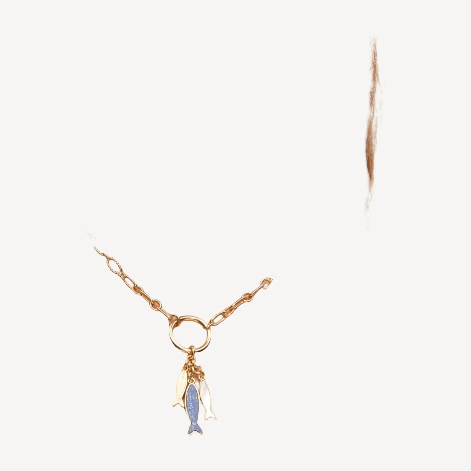 Fish trio charm necklace