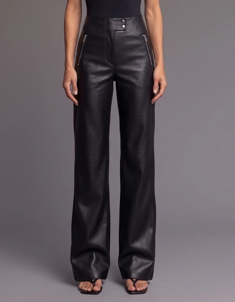 AIMEE LEATHER PANTS [BLACK]