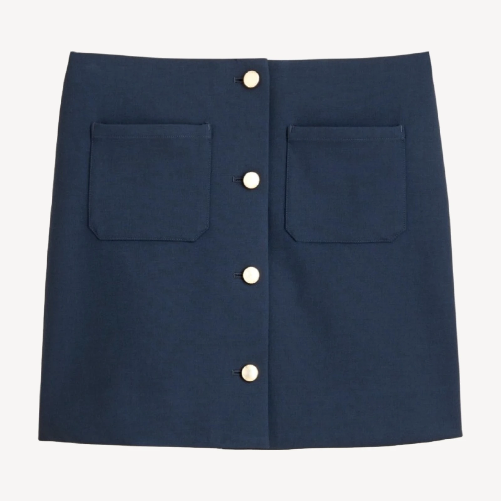 Fairfax mini button-front skirt in four-season stretch