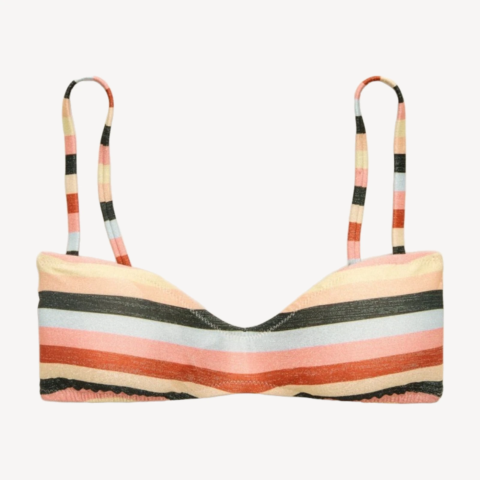 Wave bikini top in sparkle stripe