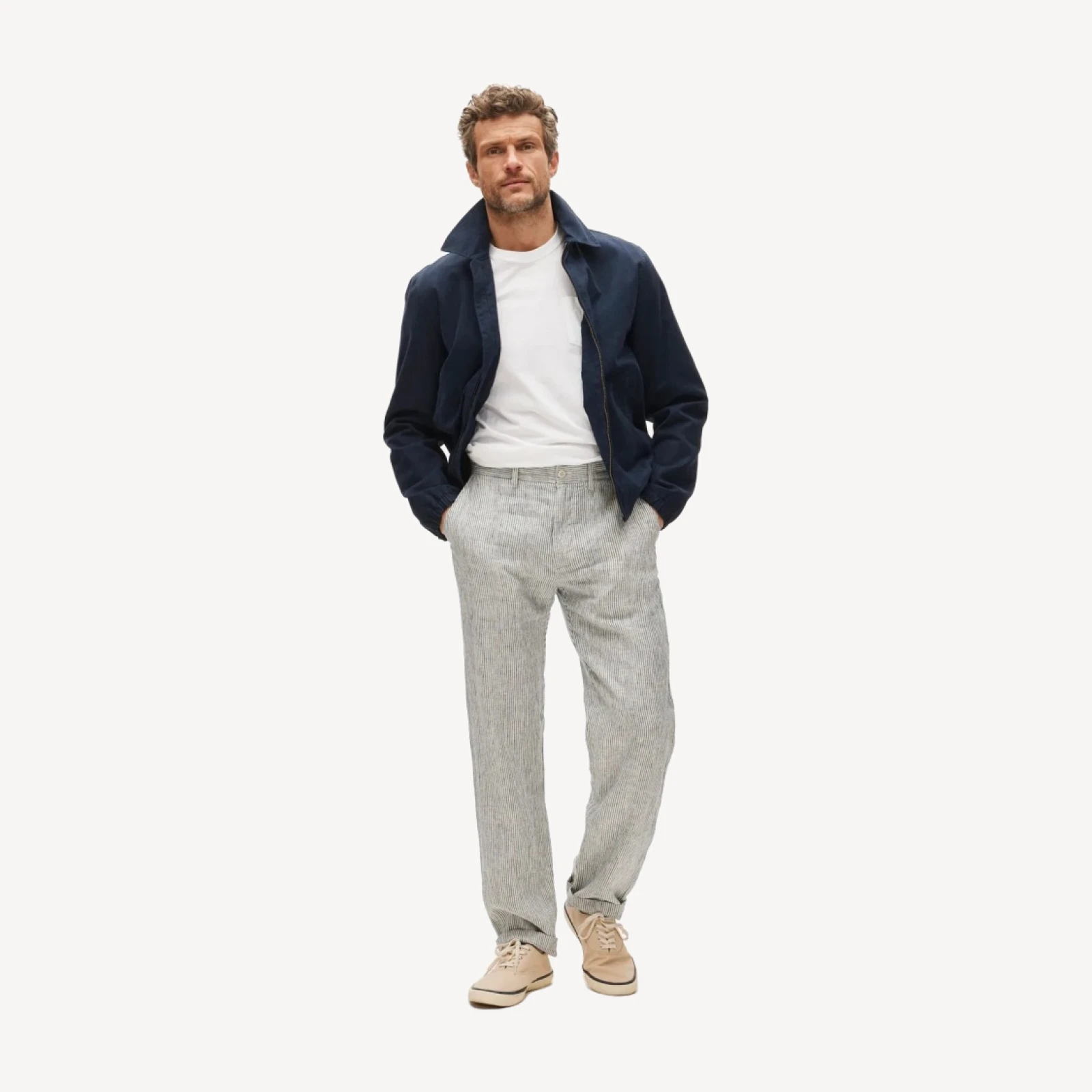 Classic-fit linen trouser