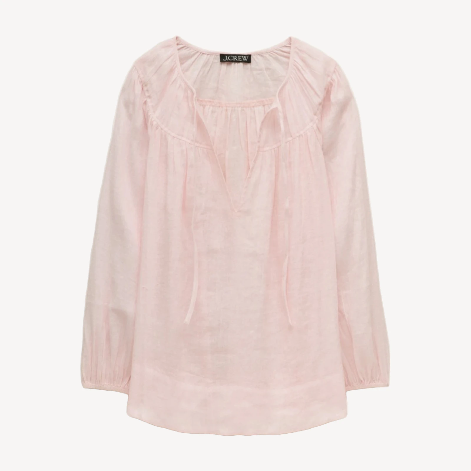 Long-sleeve tunic top in Hampton linen-blend
