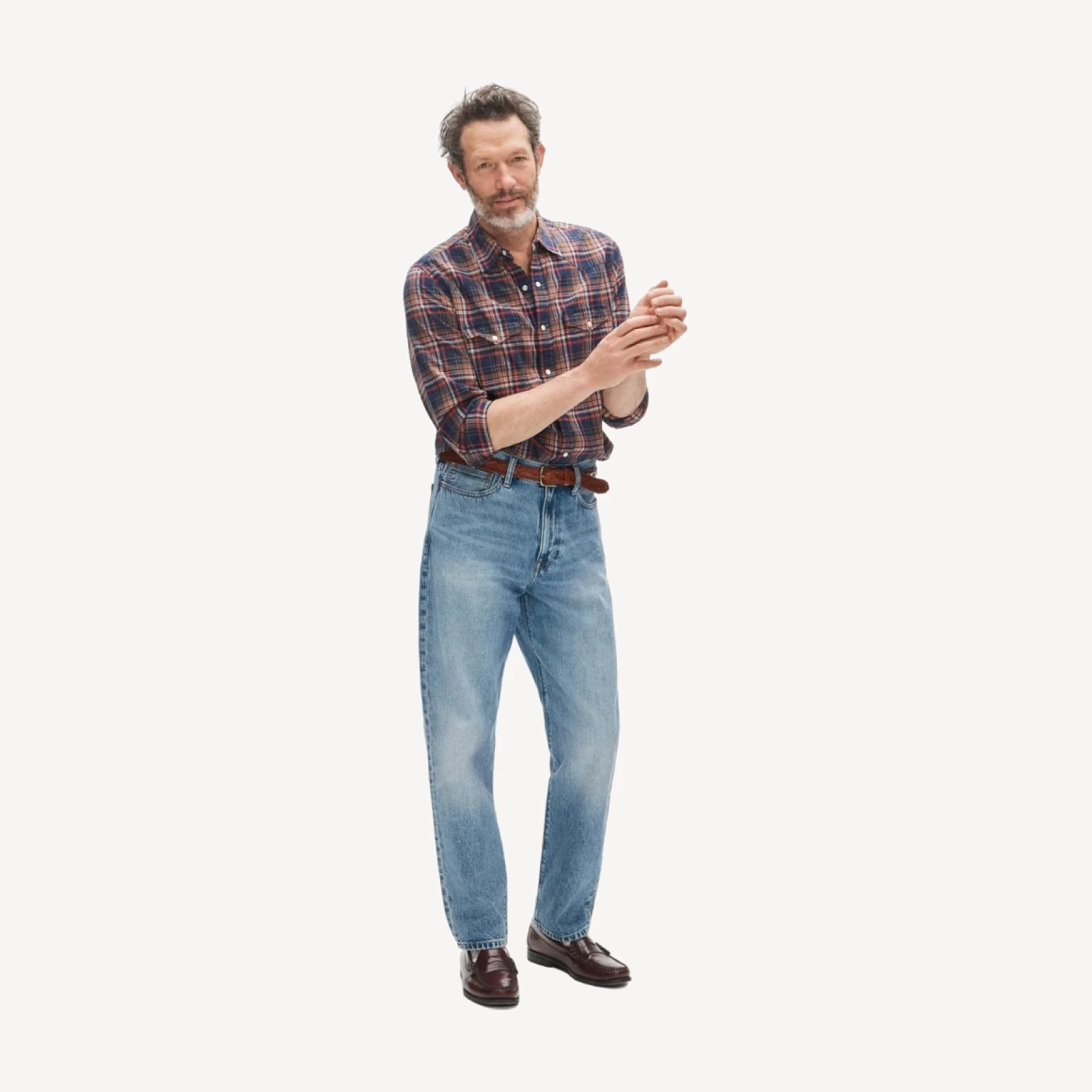 High-rise Straight-fit jean in vintage wash