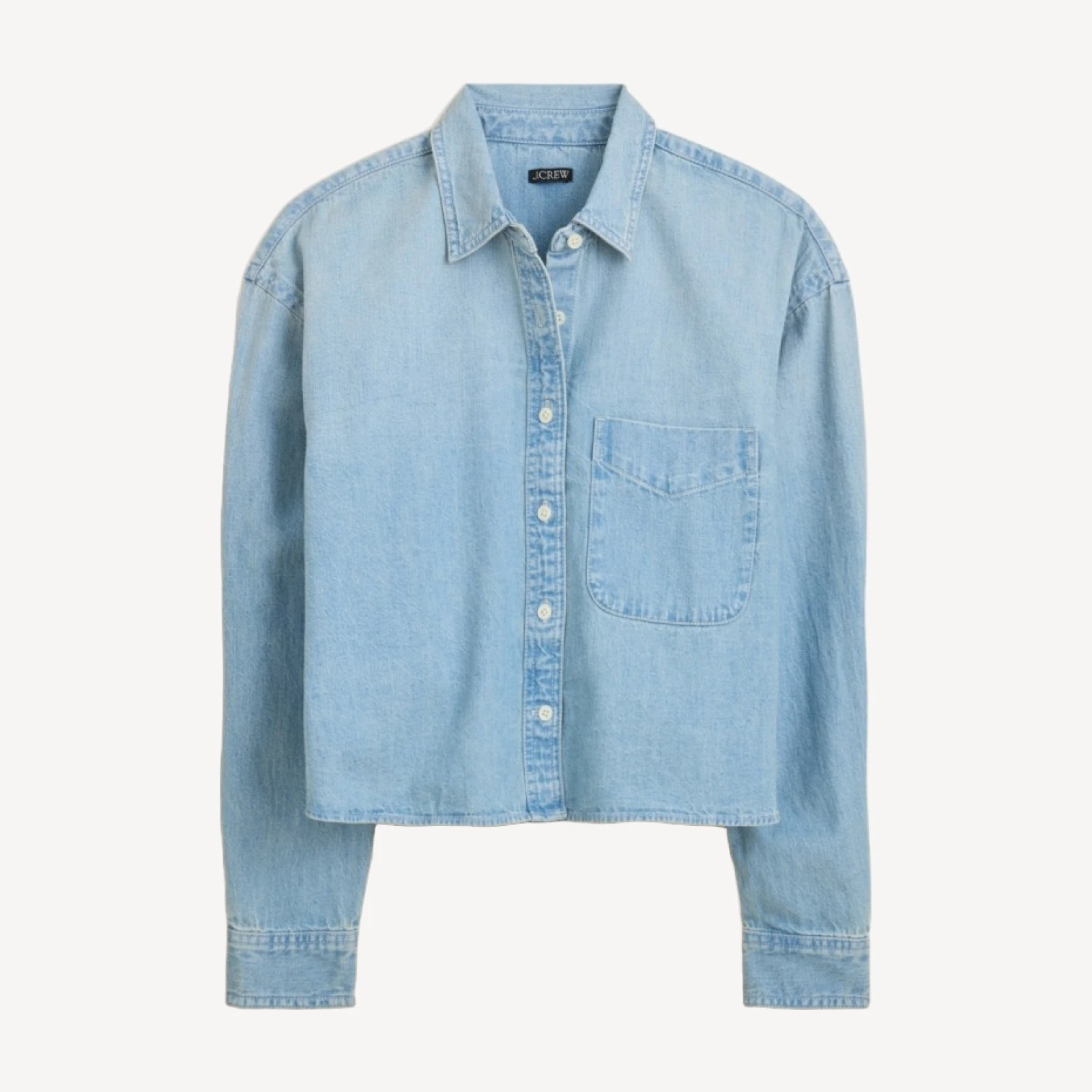 Étienne cropped button-up shirt in chambray