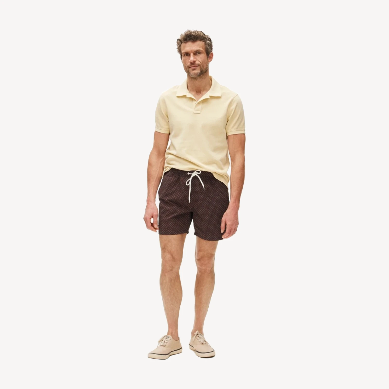 6" stretch swim trunk in print with ECONYL® nylon