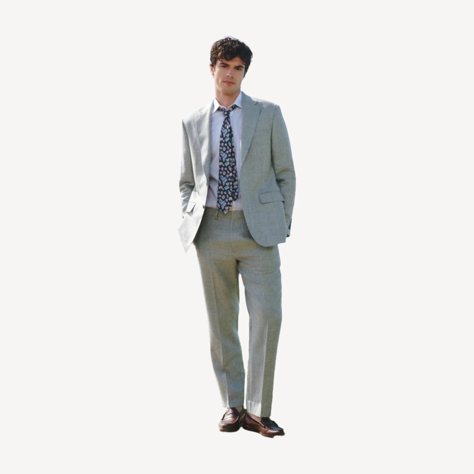 Crosby Classic-fit suit jacket in English wool-linen blend