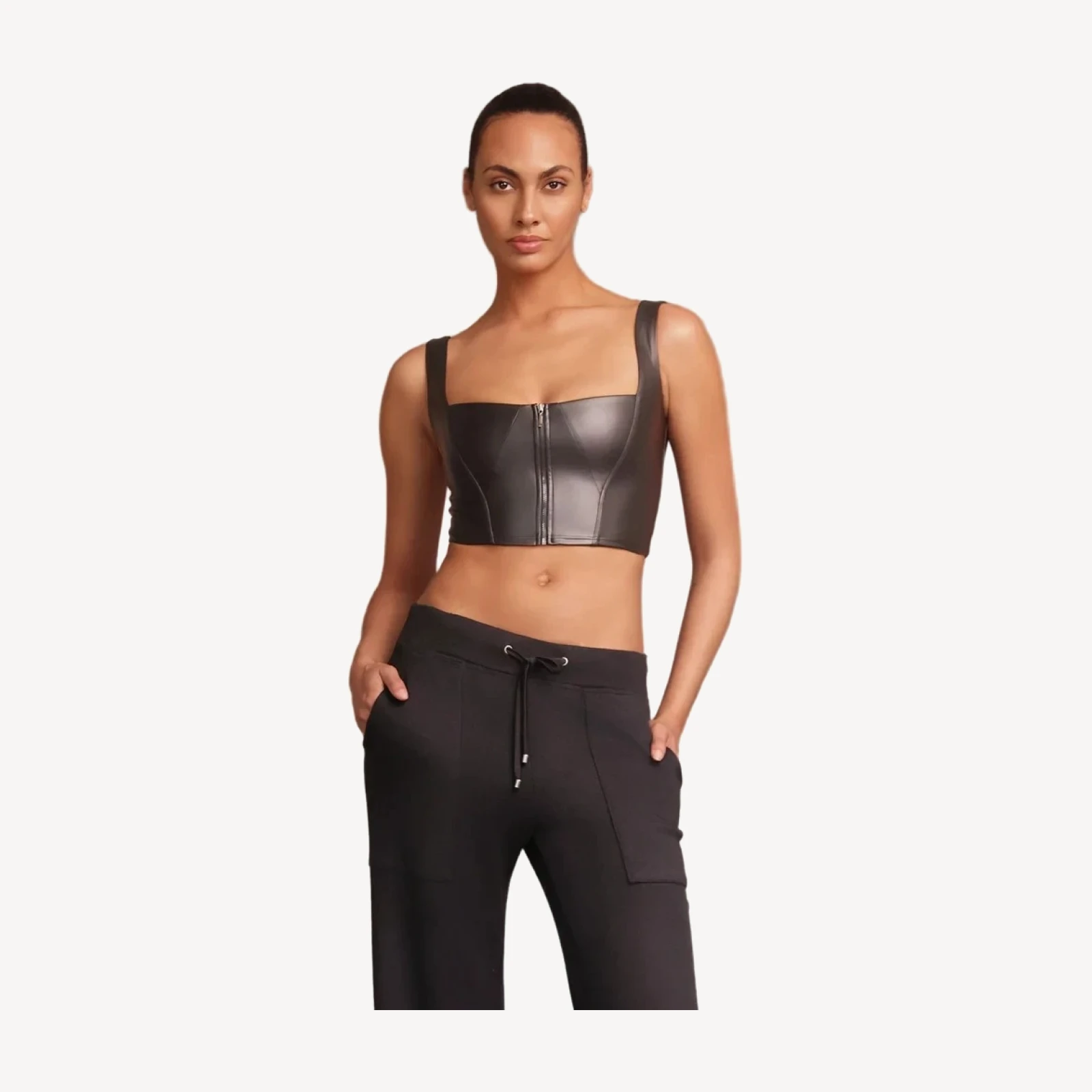 LEATHER BUSTIER [BLACK]