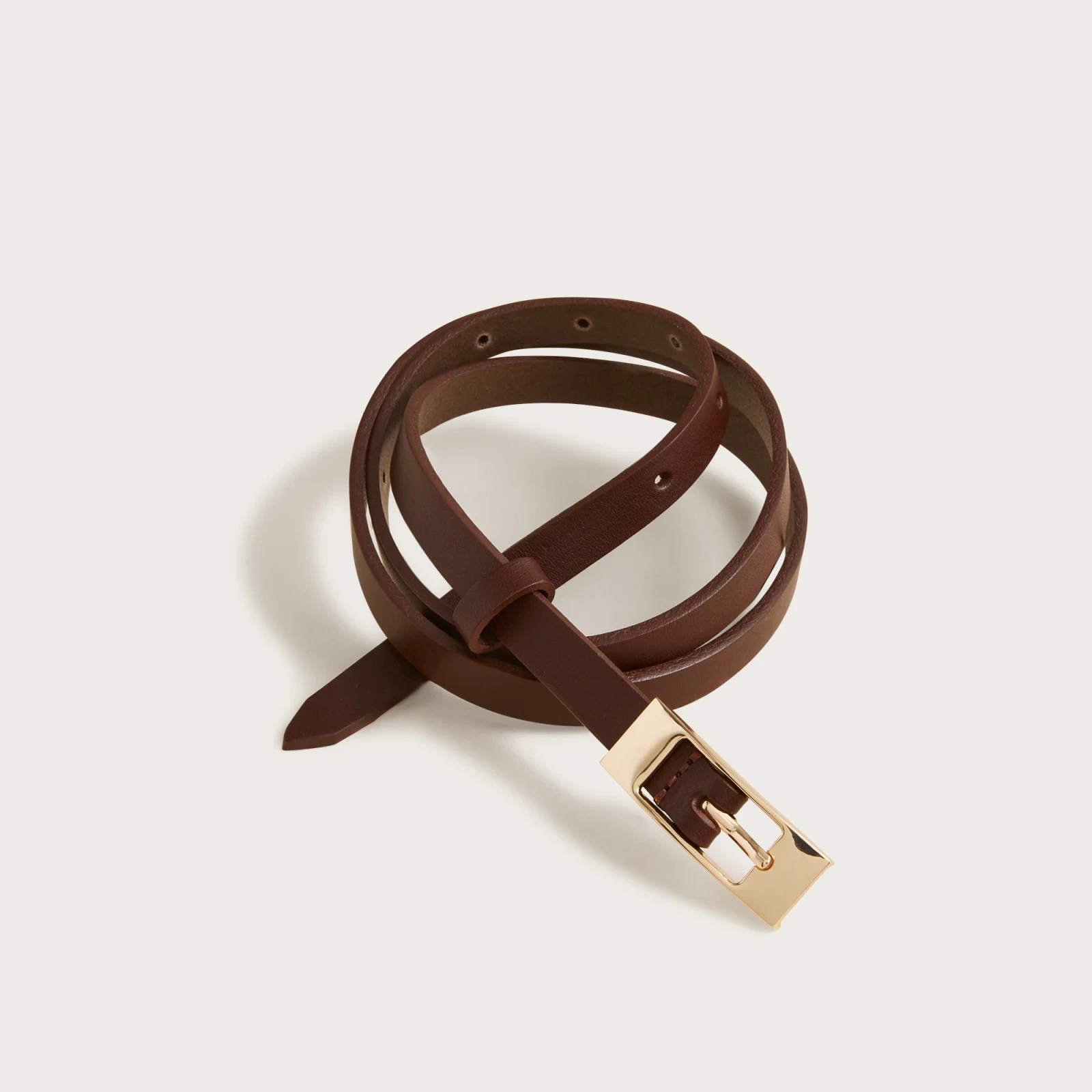 Skinny Italian leather belt