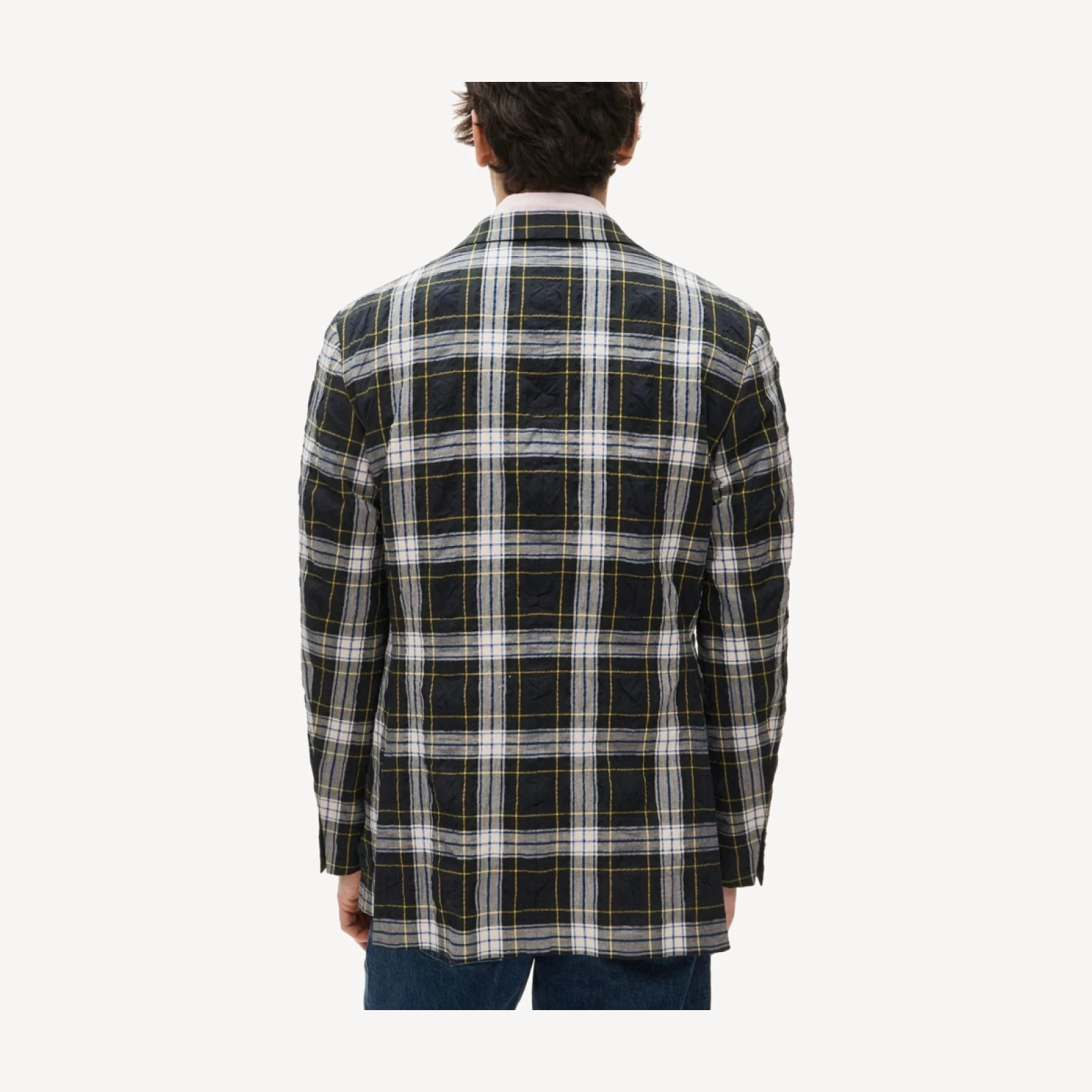 Double-breasted blazer in Japanese seersucker