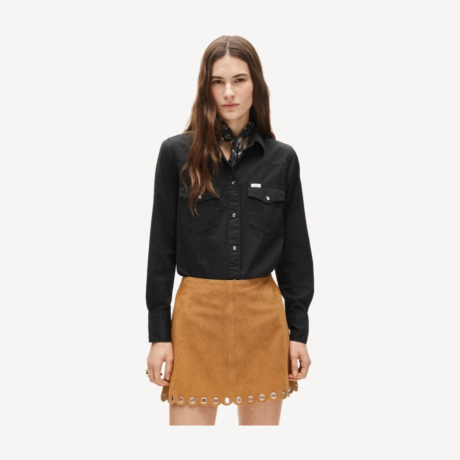 Collection Fairfax scalloped mini skirt in suede
