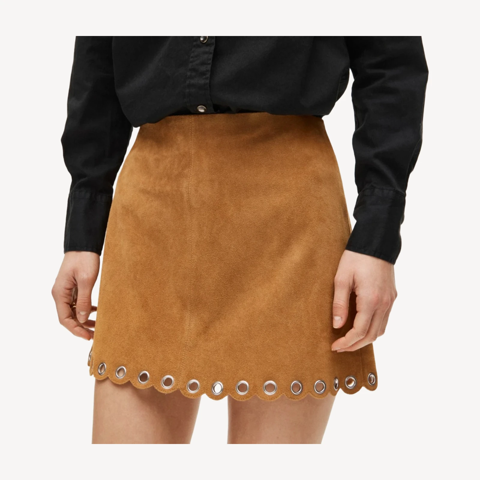 Collection Fairfax scalloped mini skirt in suede