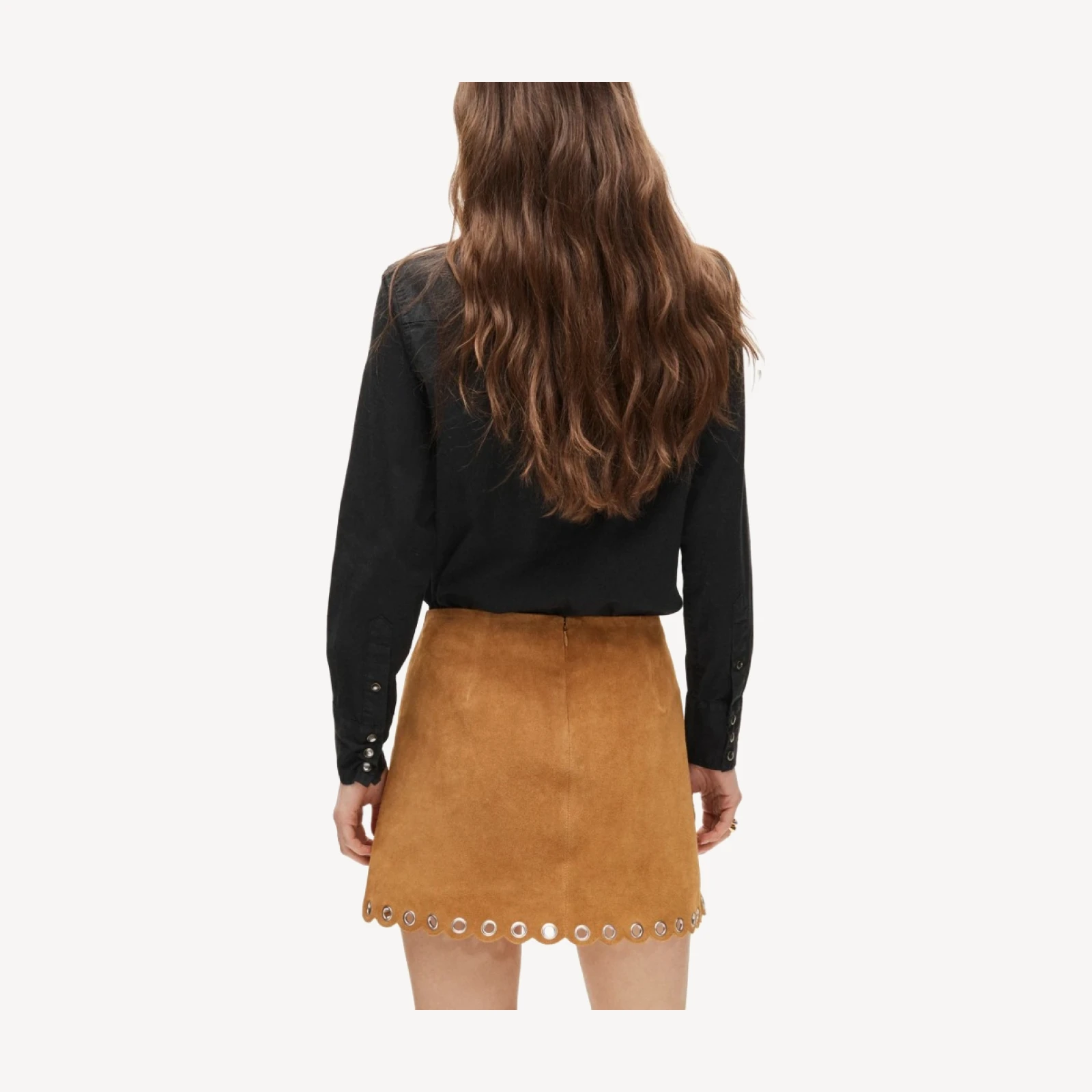 Collection Fairfax scalloped mini skirt in suede