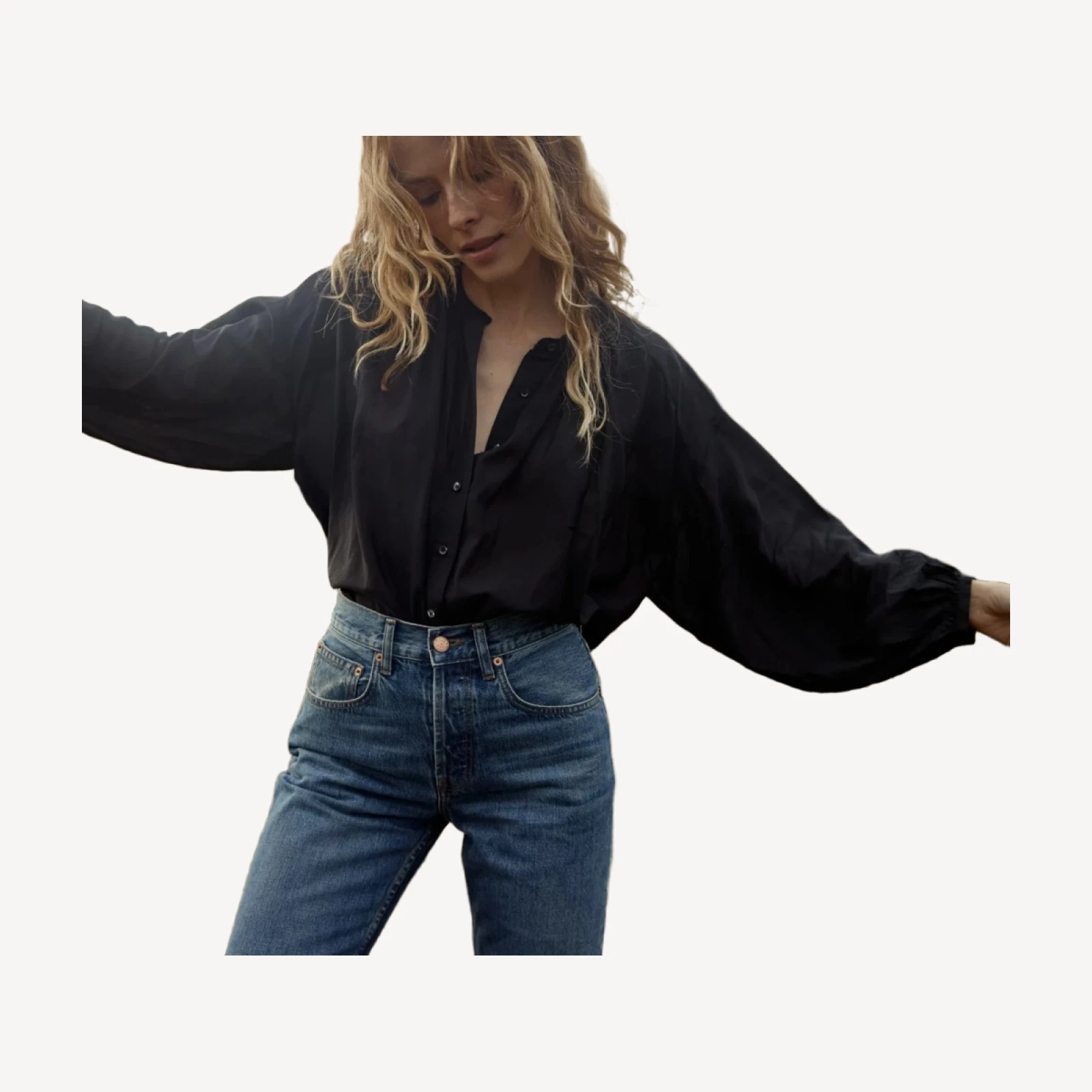 THE JANE BLOUSE -- BLACK