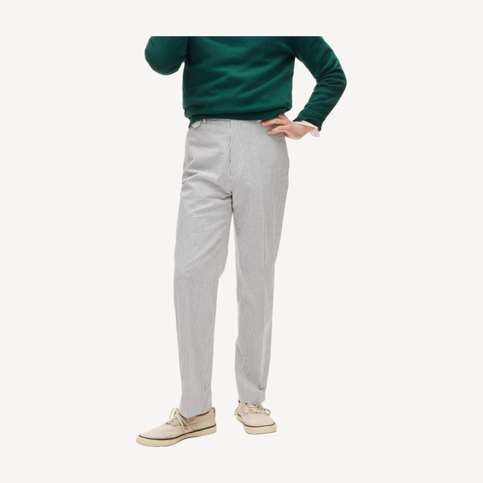Relaxed-fit trouser in cotton seersucker