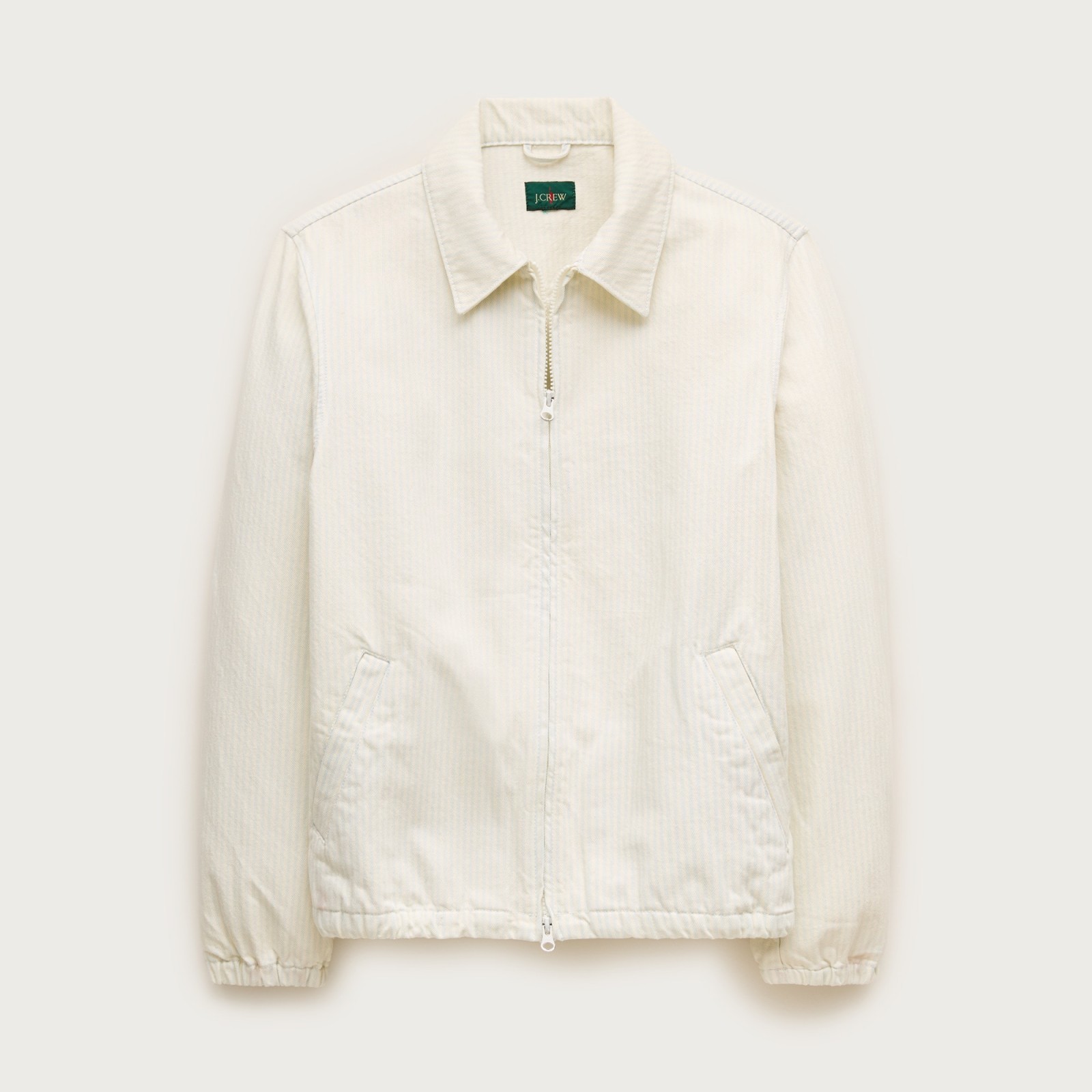 Harrington jacket in striped denim