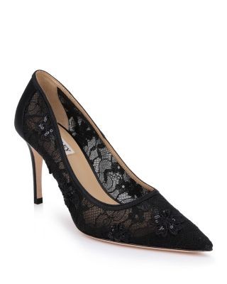 Badgley Mischka Women's Rania Satin & Lace High Heel Pumps