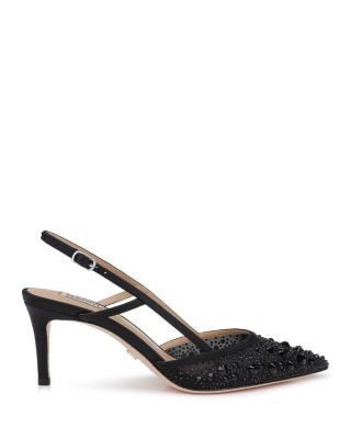 Badgley Mischka Women's Reem Embellished Satin Slingback Pumps, photo 2