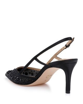 Badgley Mischka Women's Reem Embellished Satin Slingback Pumps, photo 3