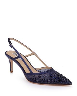 Badgley Mischka Women's Reem Embellished Satin Slingback Pumps, photo 9