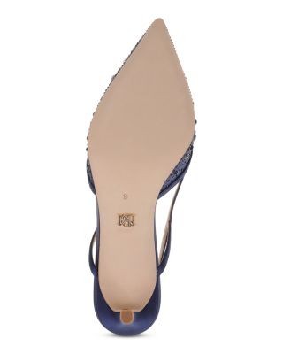 Badgley Mischka Women's Reem Embellished Satin Slingback Pumps, photo 12
