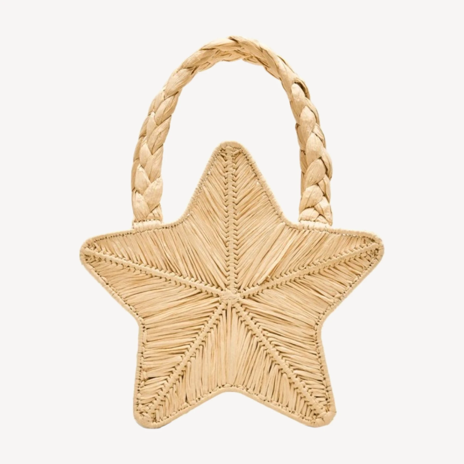Handwoven straw starfish bag