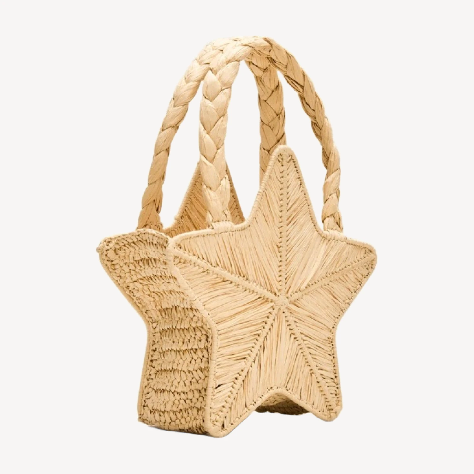 Handwoven straw starfish bag