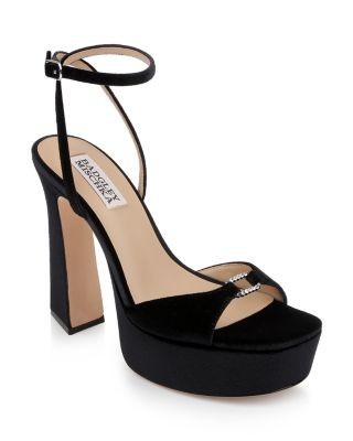 Badgley Mischka Women's Romina Ii Embellished Leather Platform Sandals