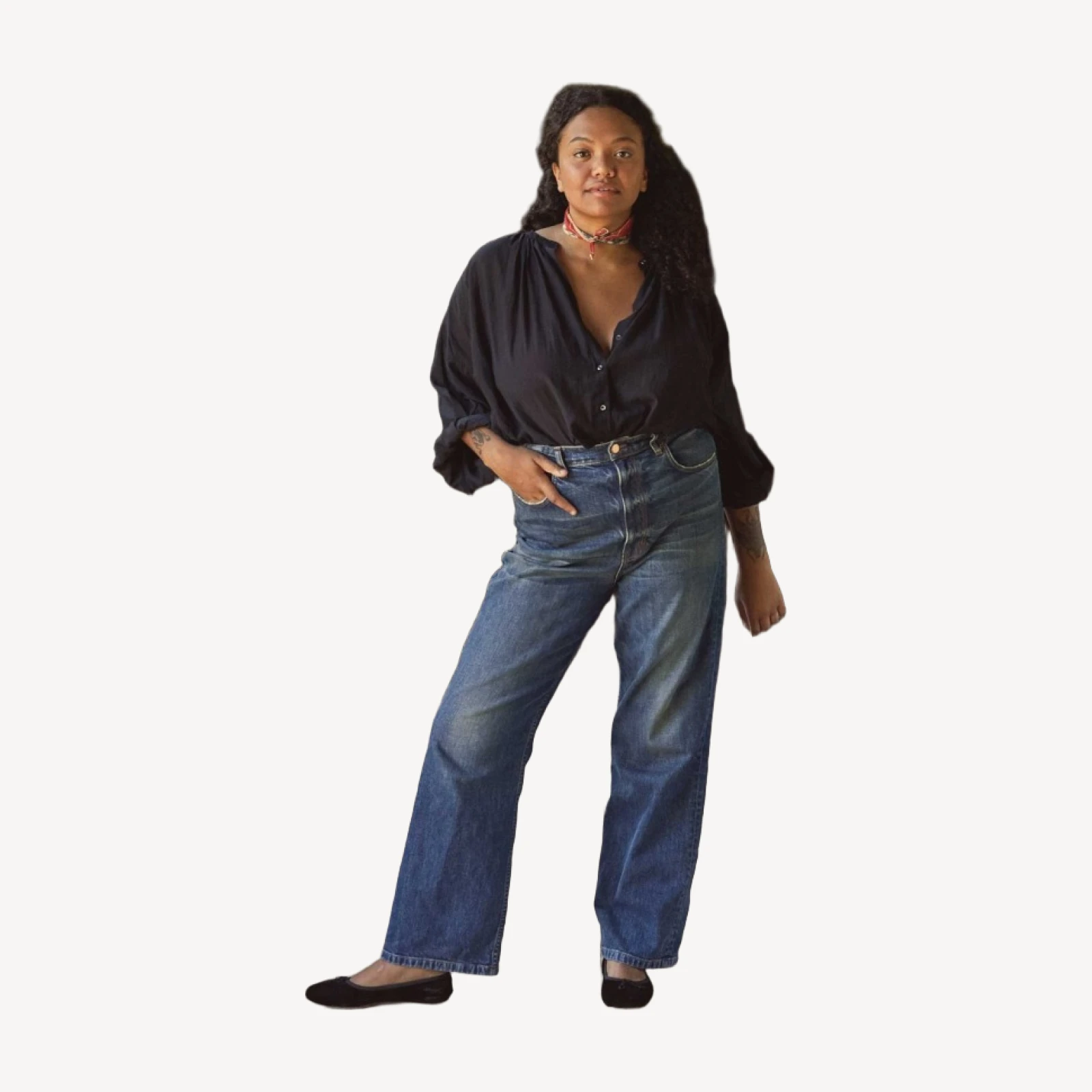 THE JANE BLOUSE -- BLACK