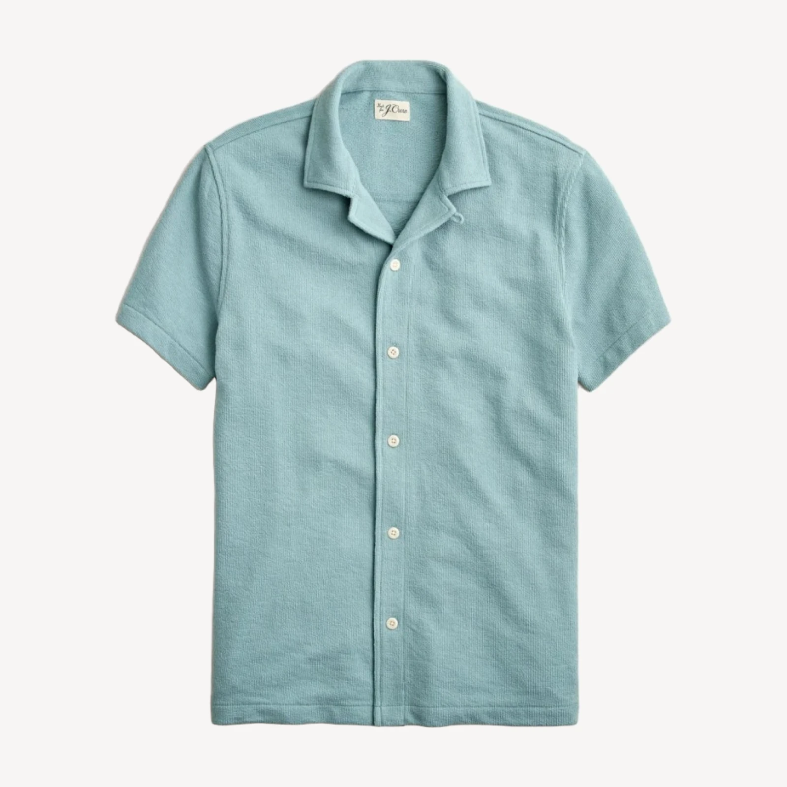 Textured camp-collar knit shirt
