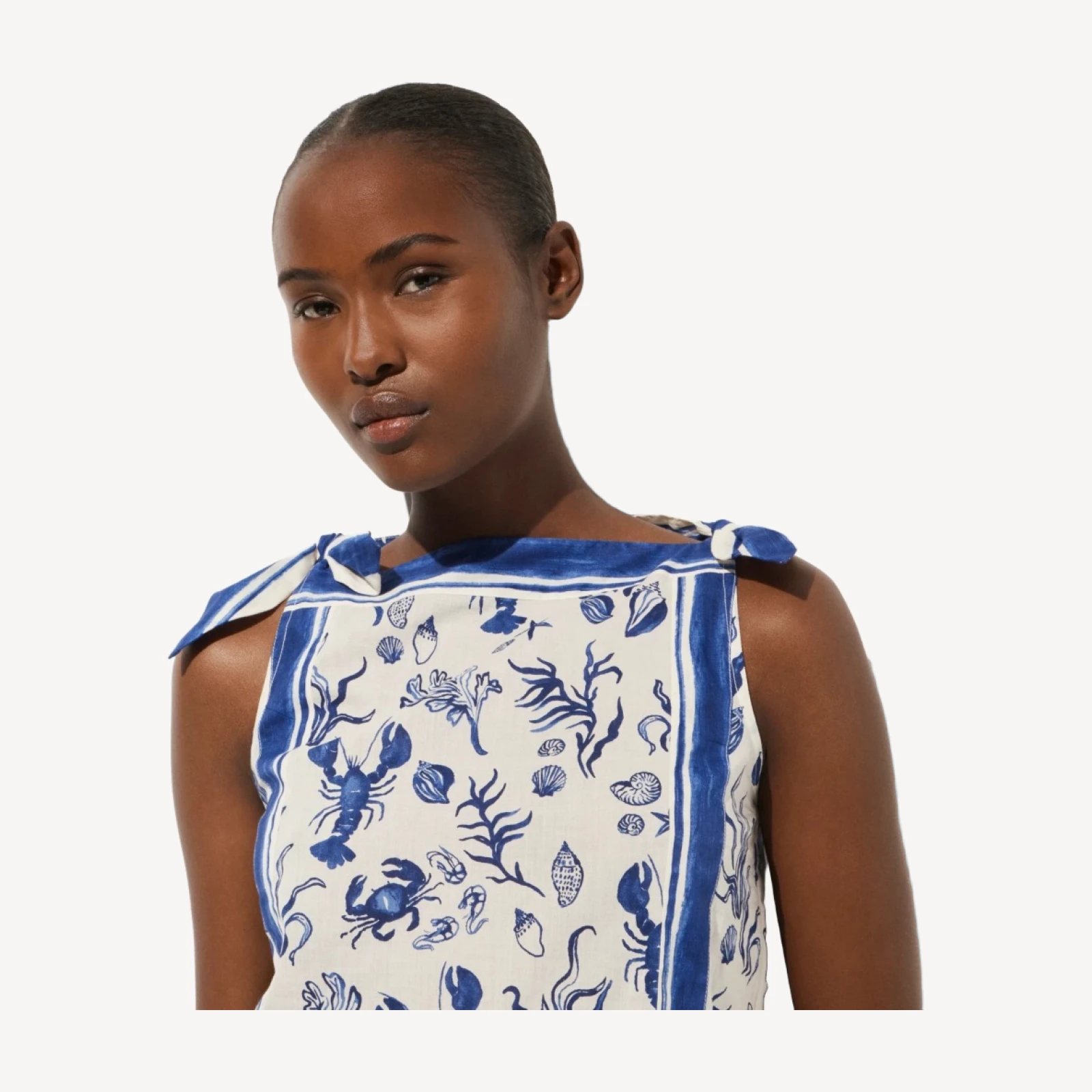 Sadie beach dress in cotton voile seashell print
