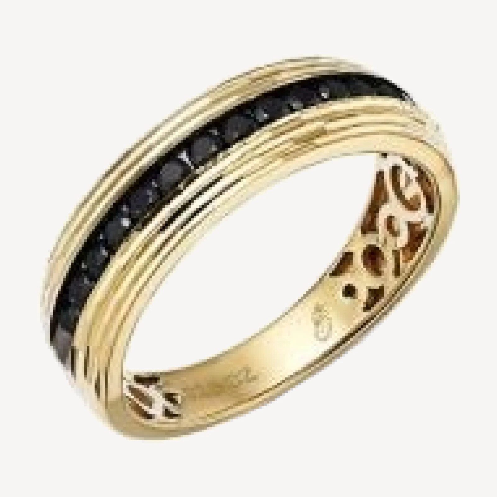 Bloomingdale's Fine Collection Men's Black Diamond Band in 14K Yellow Gold, 0.50 tcw