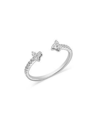 Bloomingdale's Fine Collection Diamond Open Trio Ring in 14K White Gold, 0.2 tcw