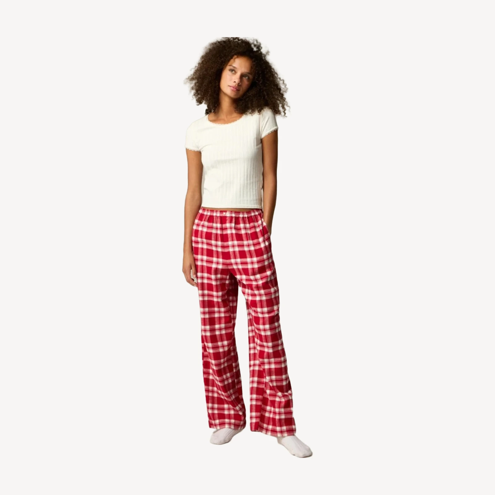 Pajama pant in plaid cotton flannel