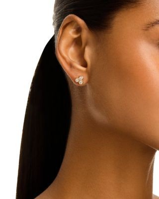 Bloomingdale's Fine Collection Diamond Hexagon Trio Bezel Stud Earrings in 14K Yellow Gold, 0.5 tcw