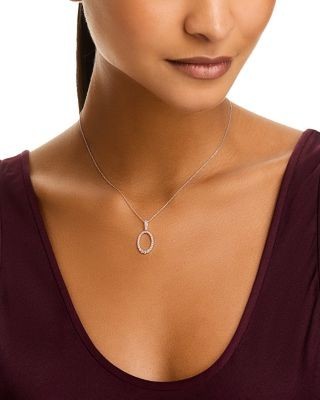 Bloomingdale's Fine Collection Diamond Circle Pendant Necklace in 14K White Gold, 0.50 tcw