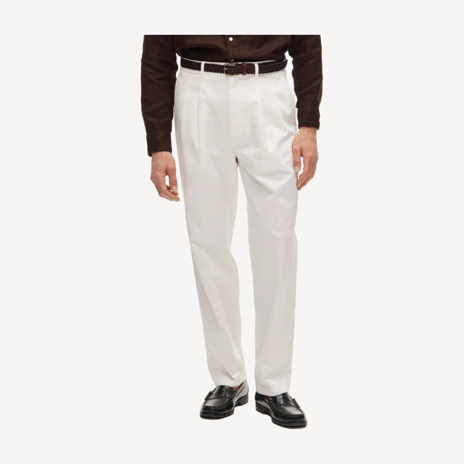 Relaxed-fit double-pleated nautical trouser