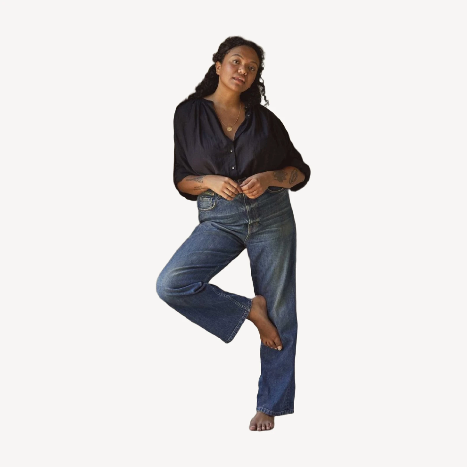 THE JANE BLOUSE -- BLACK