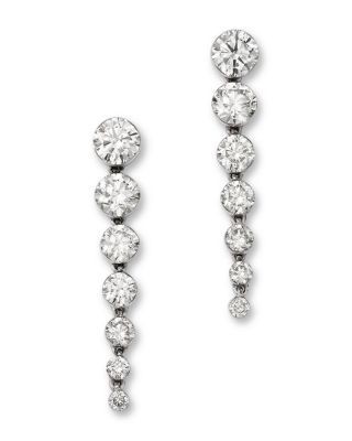 Bloomingdale's Fine Collection Luxe Collection Certified Lab Grown Diamond Graduated Linear Drop Earrings in 14K White Gold, 1.0 tcw
