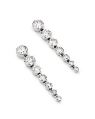 Bloomingdale's Fine Collection Luxe Collection Certified Lab Grown Diamond Graduated Linear Drop Earrings in 14K White Gold, 1.0 tcw