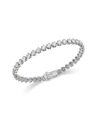 Bloomingdale's Fine Collection Luxe Collection Certified Lab Grown Diamond Tri Prong Tennis Bracelet in 14K White Gold, 8.0 tcw