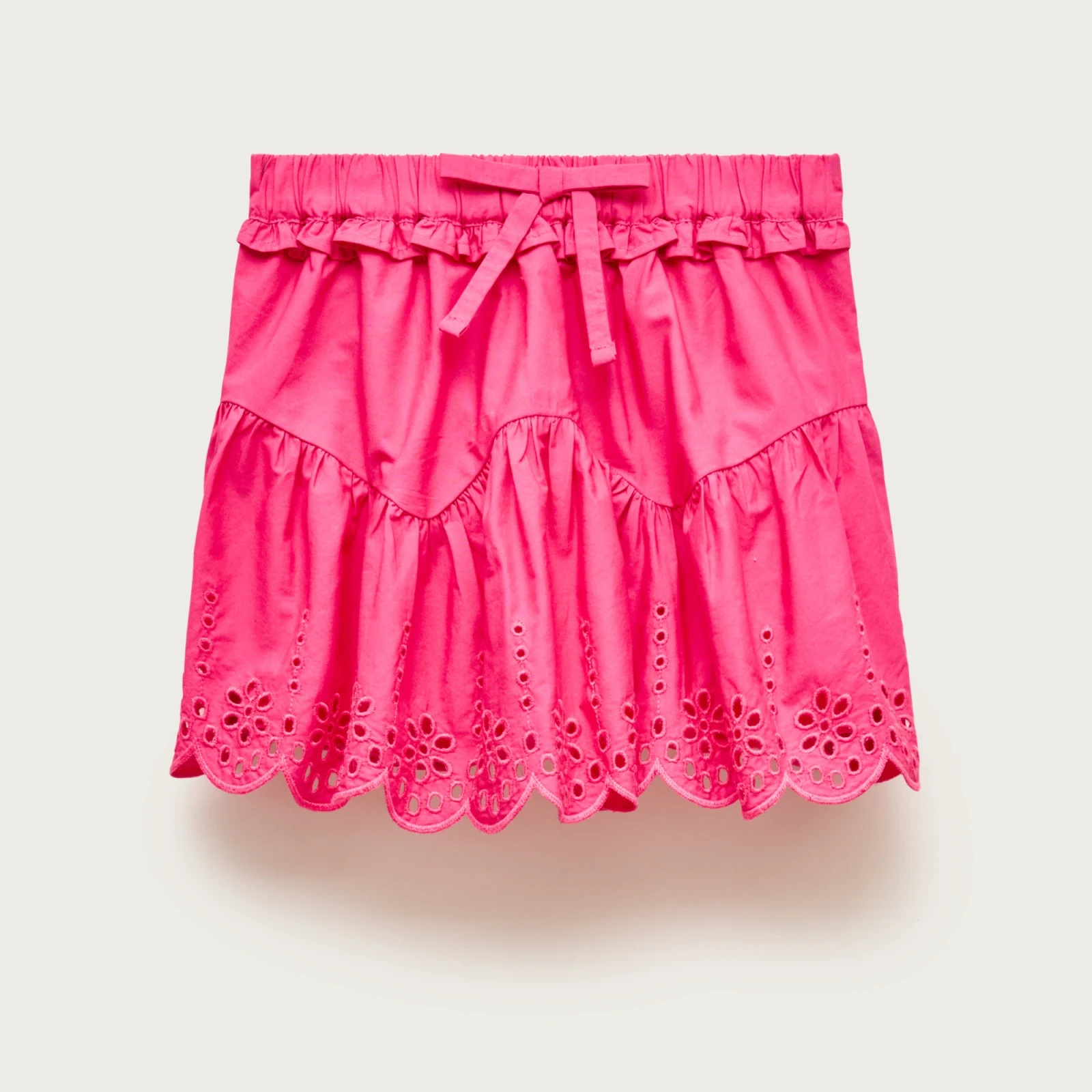 Girls' eyelet-trim skirt