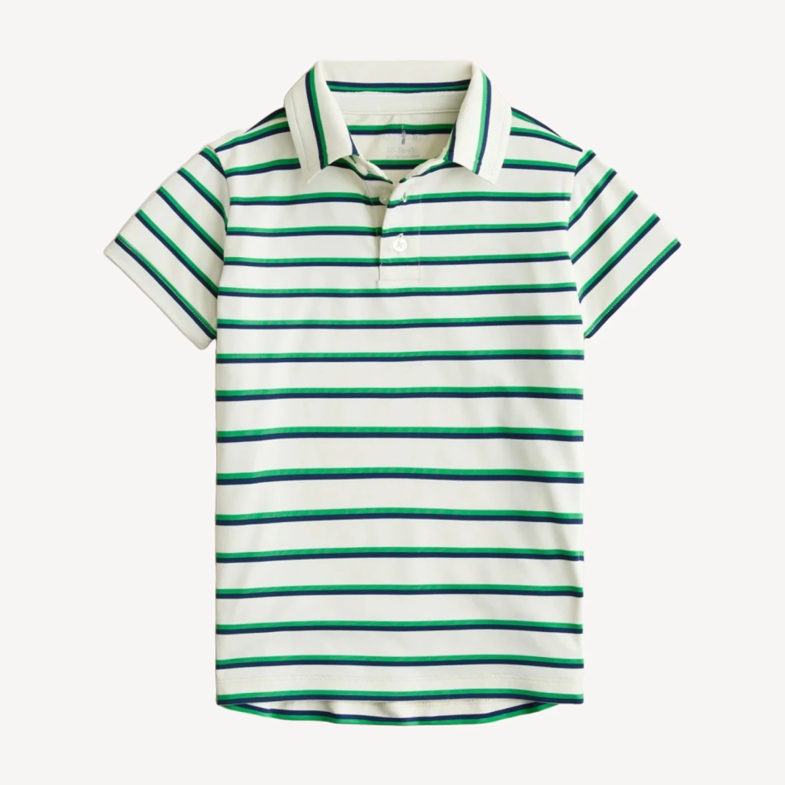 Kids' short-sleeve active polo shirt in stripe