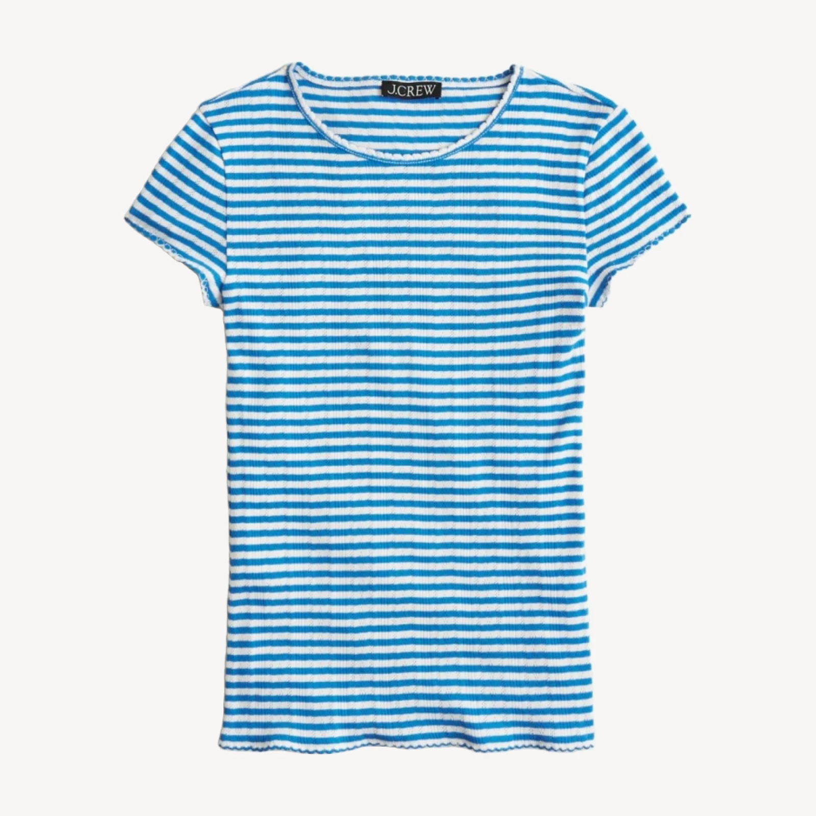 Pointelle short-sleeve T-shirt in stripe