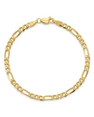 Bloomingdale's Fine Collection Men's 14K Yellow Gold 4mm Flat Figaro Chain Bracelet, 7