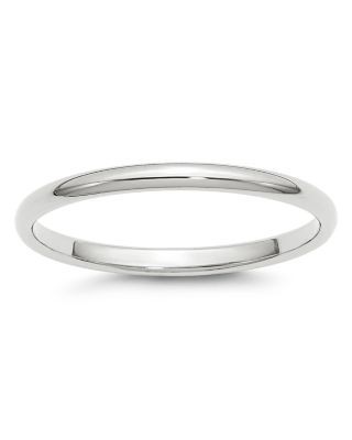 Bloomingdale's Fine Collection Men's 2mm Half Round Band Ring in 14K White Gold