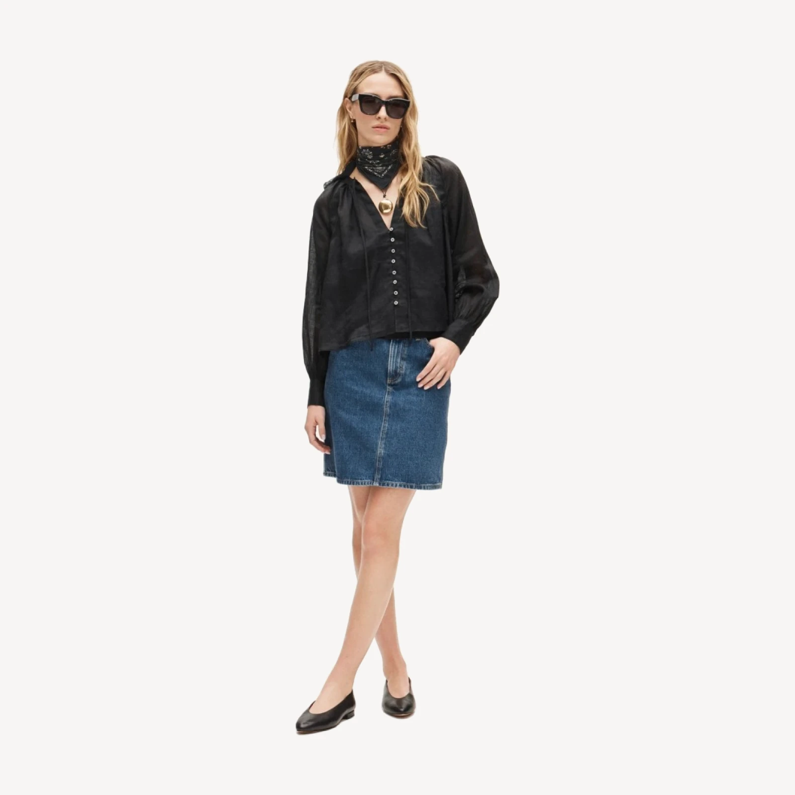 Popover top in ramie