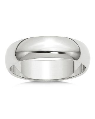 Bloomingdale's Fine Collection Men's 6mm Half Round Band Ring in 14K White Gold