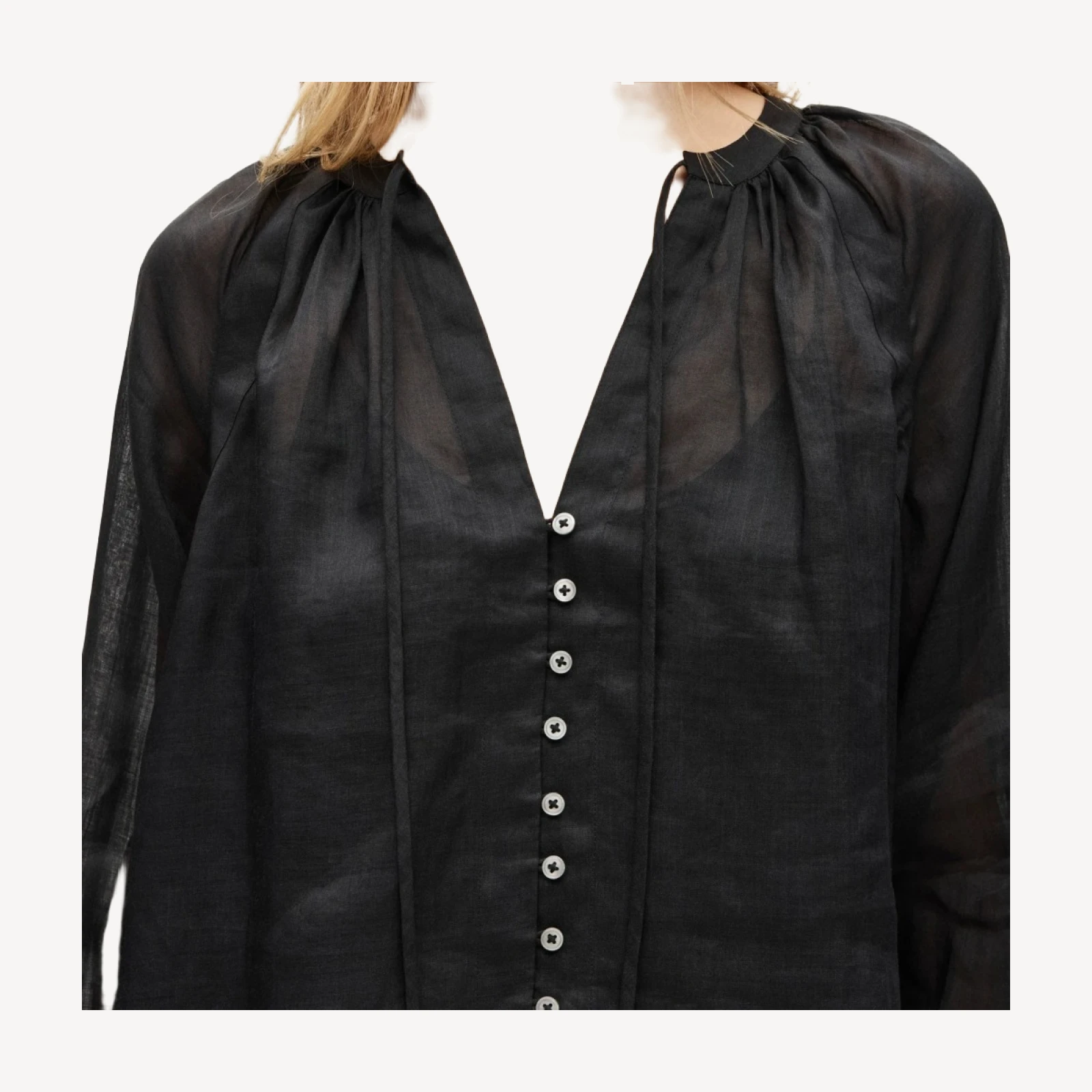 Popover top in ramie